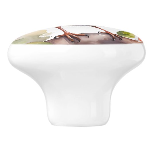 Mooie Amerikaanse Robin Bird Waterverf Keramische Knop (Zijkant)