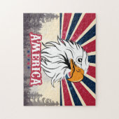 Mooie Amerikaanse vlag / Eagle Jigzaag Puzzle Legpuzzel (Verticaal)