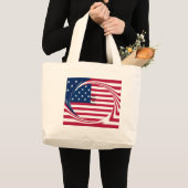 Mooie Amerikaanse vlag God zegene ons huis Grote Tote Bag (Voorkant (product))