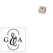 Mooie Ampersand 2 Initiaal Monogram Rubberstempel (Gestempeld)