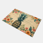 Mooie  ananas Franse kalligrafie Deurmat (Schuin)