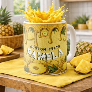 Mooie Ananas Fruit Drip Art Retro Tuinfeest Koffiemok