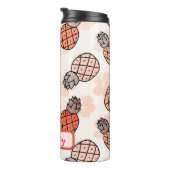 Mooie ananas Oranje gekleurde tekst plaatsing Thermosbeker (Geroteerd rechts)