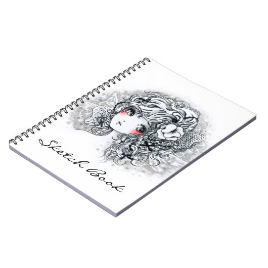 Mooie animatiefilm in zwart-wit notitieboek (Linkerzijde)