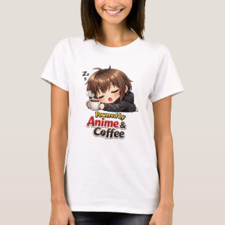 Mooie Anime & Coffee Grafische T-Shirt voor Vrouwe