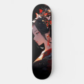 Mooie Anime Geisha Skateboard (Voorkant)