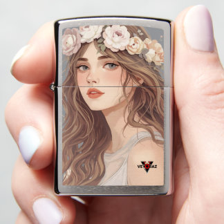 Mooie Anime-meisje met bloemen – Zachte Pastel Kle