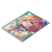 Mooie Anime Meisje met Cute Kitten Notitieboek (Linkerzijde)