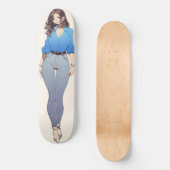 Mooie anime vrouw skateboard (Voorkant)