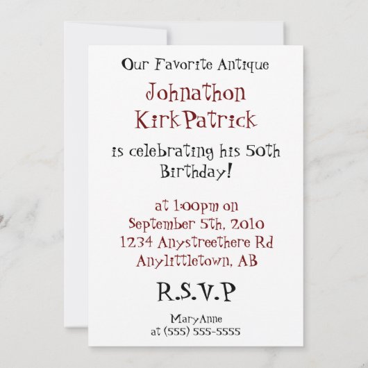 Mooie Antiek autofoto uitnodigen Kaart (Achterkant)