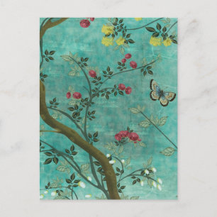 Mooie  antiek bloesem-vlinders briefkaart
