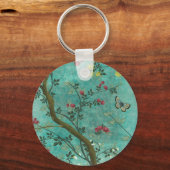 Mooie  antiek bloesem-vlinders sleutelhanger (Voorkant)