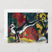 Mooie antiek olie schilder drie katten briefkaart (Voorkant / Achterkant)