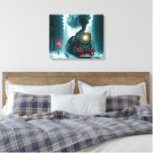 Mooie antieke trein canvas afdruk (Insitu (Slaapkamer))