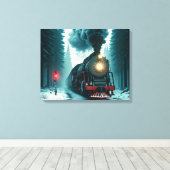 Mooie antieke trein canvas afdruk (Insitu (Houten vloer))