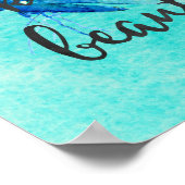 Mooie Aqua Butterfly-Waterverf Poster (Hoek)