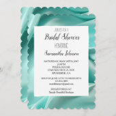 Mooie Aqua Mint Nep Satijn Bruidsdouche Kaart (Voorkant / Achterkant)