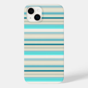 Mooie aqua witte strepen Case-Mate iPhone 14 plus hoesje