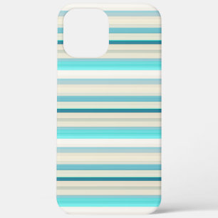 Mooie aqua witte strepen iPhone 12 pro max hoesje