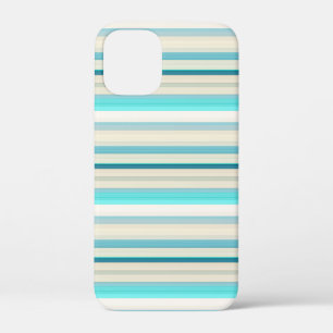 Mooie aqua witte strepen iPhone 12 mini hoesje