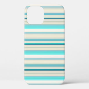 Mooie aqua witte strepen iPhone 12 pro hoesje