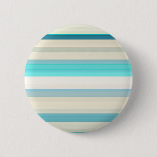 Mooie aqua witte strepen ronde button 5,7 cm