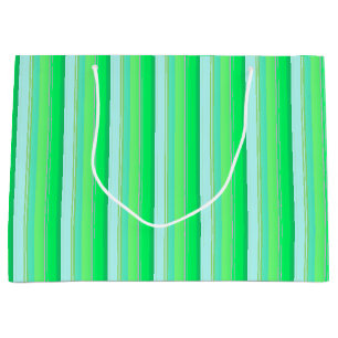 Mooie aquagroen gestreept groot cadeauzakje
