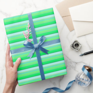 Mooie aquagroene strepen cadeaupapier