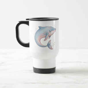 Mooie Aquarel Baby Bultrug Walvis Pastelkleurige K Reisbeker