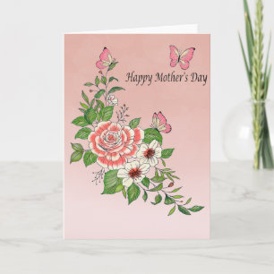 Mooie Aquarel Bloem Gelukkige Moederdag Kaart