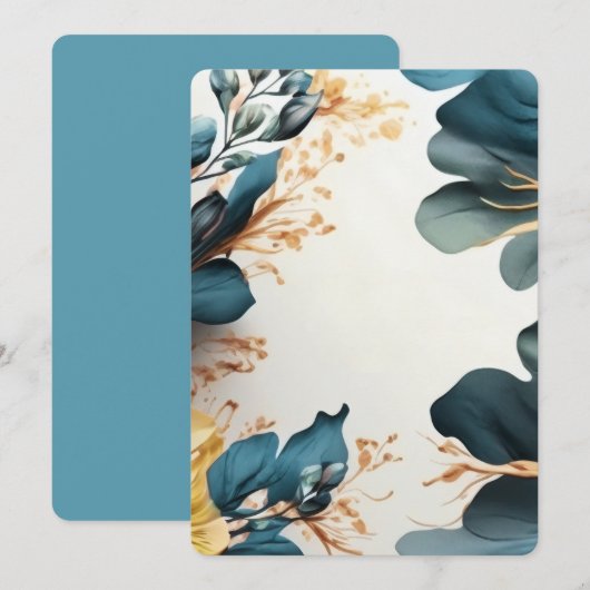 Mooie aquarel bloem kaart (Voorkant / Achterkant)