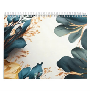 Mooie aquarel bloem kalender