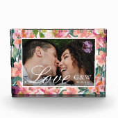 Mooie aquarel bloem met monogrammen foto (Voorkant)