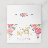 Mooie Aquarel Bloem Roze Goud Vlinder (Buitenkant ongevouwen)