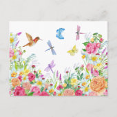 Mooie Aquarel Bloementuin Briefkaart (Voorkant)