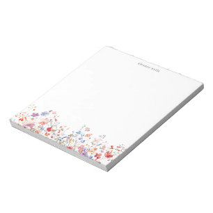 Mooie Aquarel Bloemige Persoonlijke Wilde Bloemen Notitieblok
