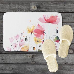 Mooie aquarel bloemrijke tuin elegante trendy badmat