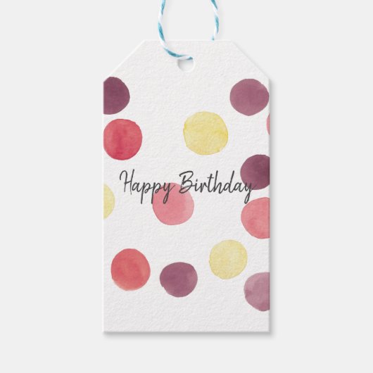 Mooie Aquarel Cirkel Cadeaubijlage Aanpasbaar Cadeaulabel (Voorkant)