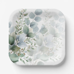 Mooie Aquarel Eucalyptus Vierkante Papieren Bord