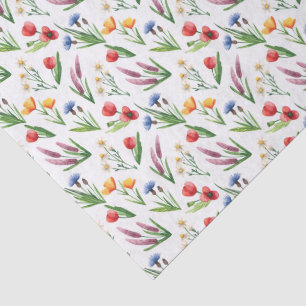 Mooie aquarel Hollandse stilleven wilde bloemen Tissuepapier