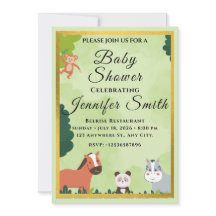 Mooie Aquarel Jungle Baby Shower Uitnodigingen
