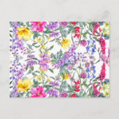 Mooie Aquarel Kleurrijke Wilde Bloemen Briefkaart (Voorkant)