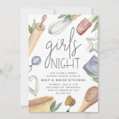 Mooie Aquarel Meisjes Uitstapje Kookles Kaart (Voorkant)