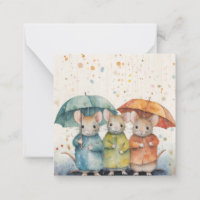 Mooie aquarel muis Kaart