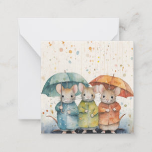 Mooie aquarel muis Kaart Notitiekaartje