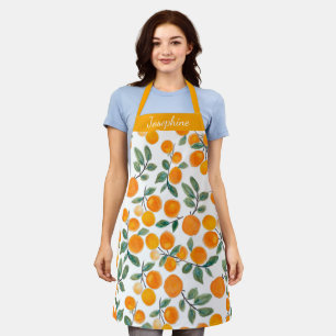 Mooie aquarel oranje citrus persoonlijke schort
