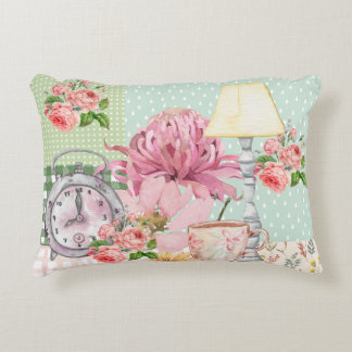 Mooie aquarelillustraties zoals roze bloemen accent kussen