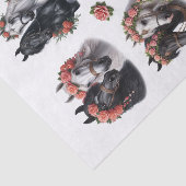 Mooie Arabische paarden met Rozen kransen Tissuepapier (Detail)
