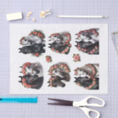 Mooie Arabische paarden met Rozen kransen Tissuepapier (Craft)