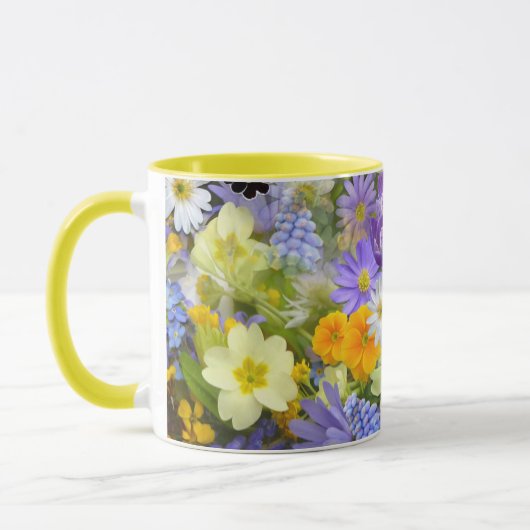 Mooie array van kleurrijke bloemen mok (Links)